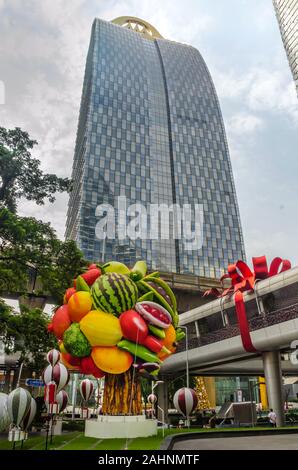 BANGKOK, THAILAND - December 23, 2018: South Korean artist Choi Jeong Hwa displays `Happy happy project: fruit tree` part of Bangkok Art Biennial 2018 Stock Photo